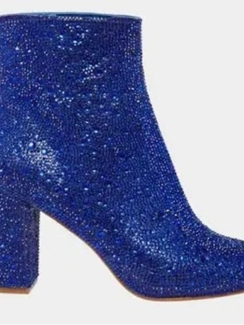 Betsey Johnson Royal Blue Crystal Zip Ankle Booties - Picture 2 of 7